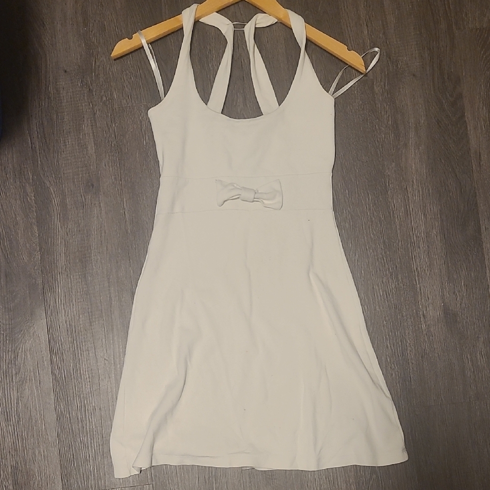 Vero Moda Cream Halter Cocktail Dress with Cutouts